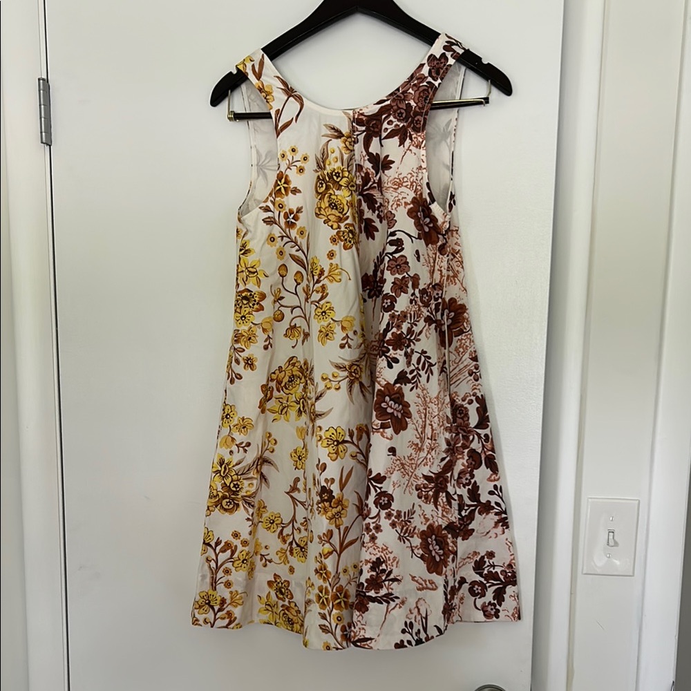 Floral Sleeveless Dress - Yellow and Brown Anthropology